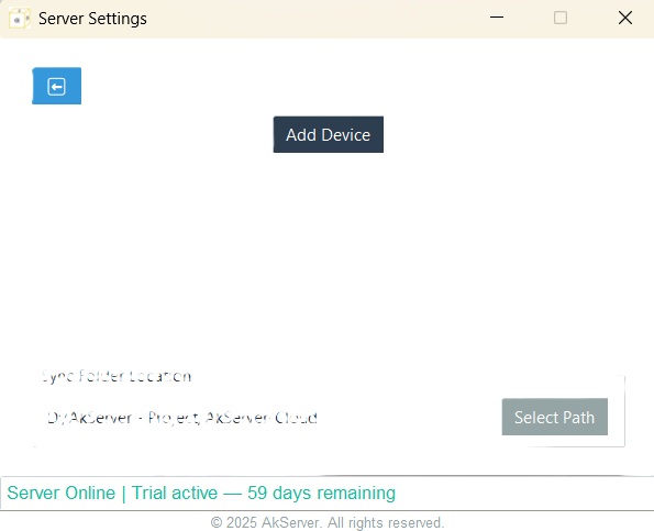 AkServer connect button