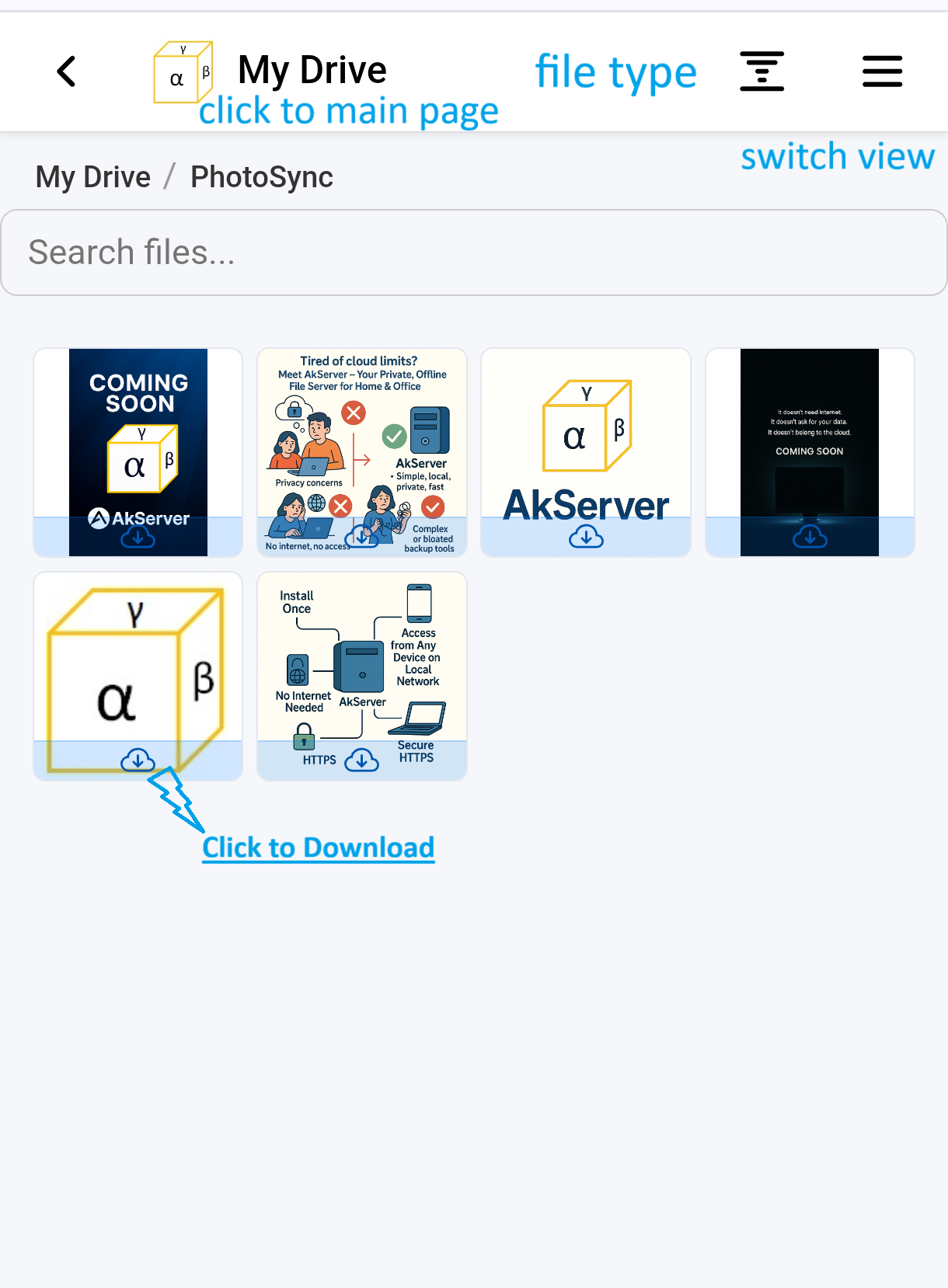 Grid and list views in Web App