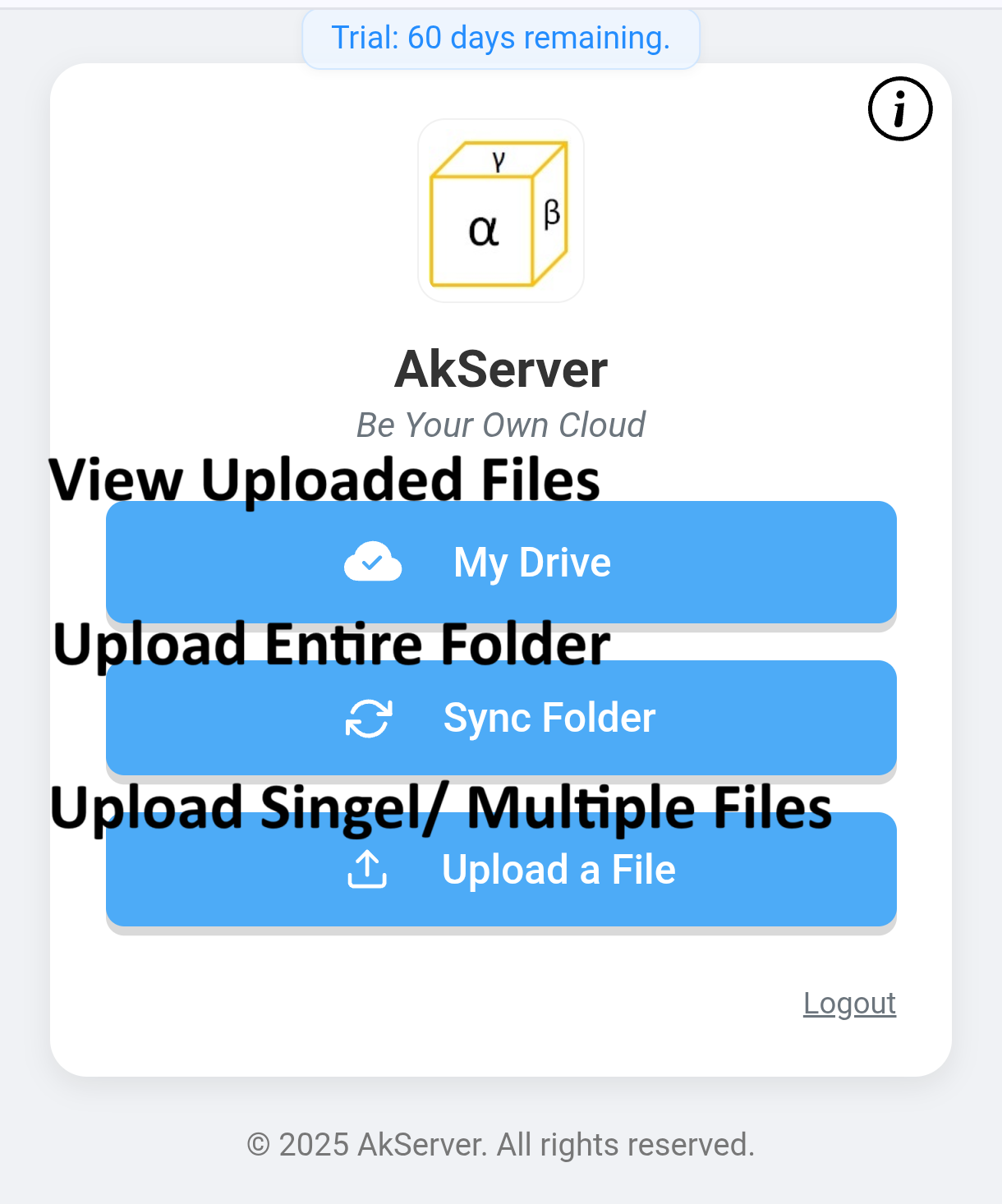 Web App Files tab and upload controls
